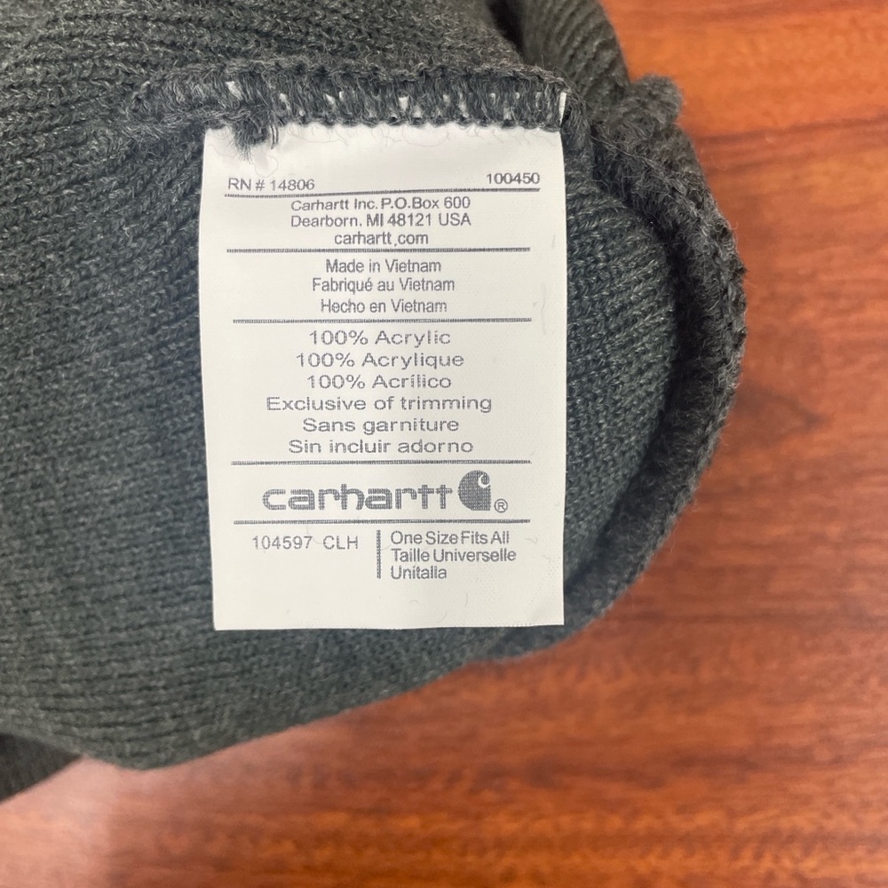 Carhartt Knit Cuffed Beanie in Charcoal Gray - Picture 4 of 5